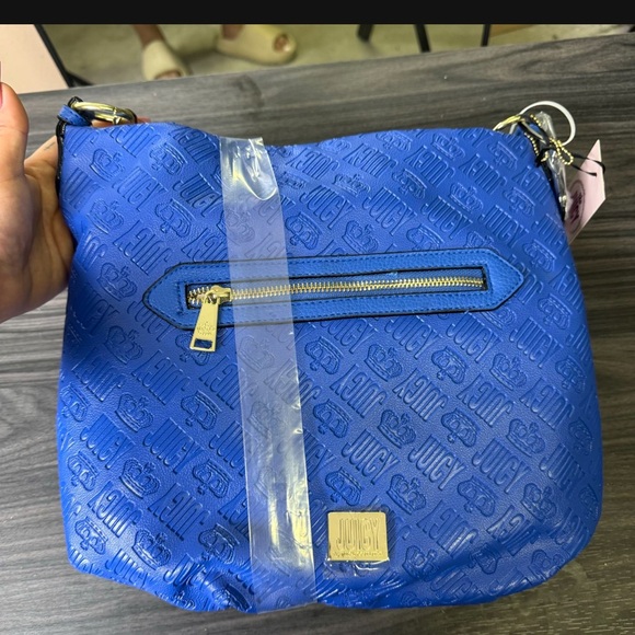 Juicy Couture Royal Blue Embossed Shoulder Bag - Picture 1 of 5
